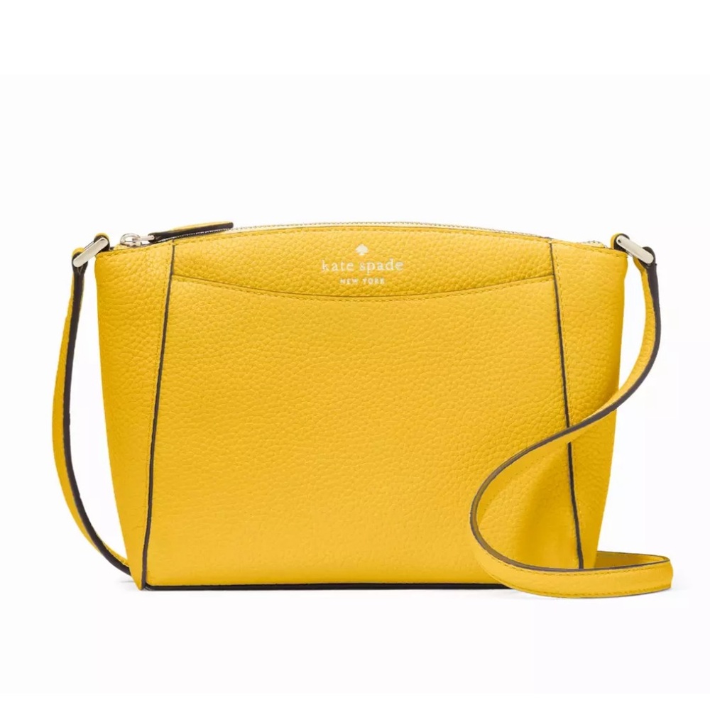 New Kate Spade Monica Pebbled Leather Crossbody Daffodil